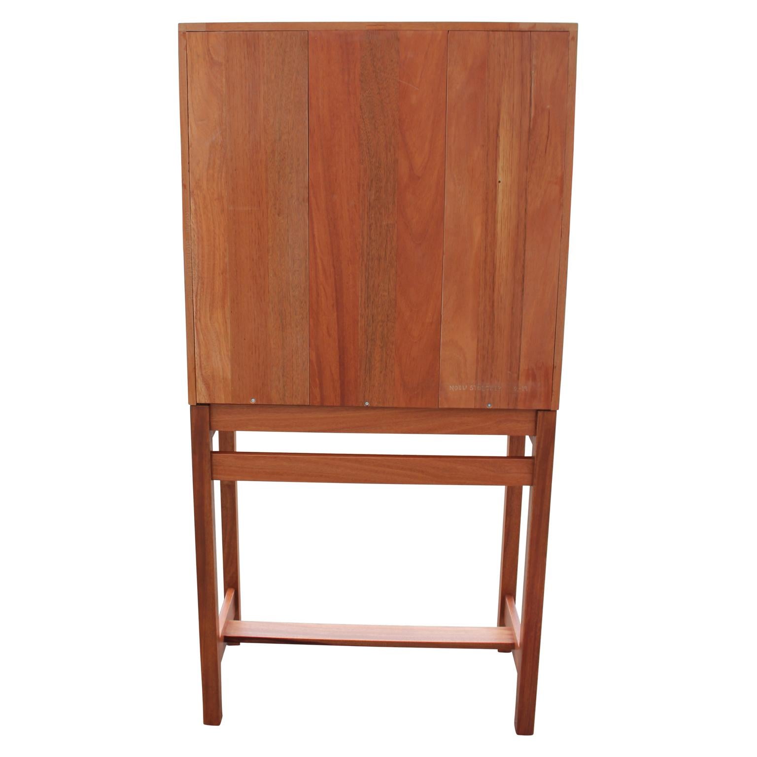 Modern Custom Walnut / Mahogany Standing Bar or Cabinet by Norm Stoeker (Moderne)