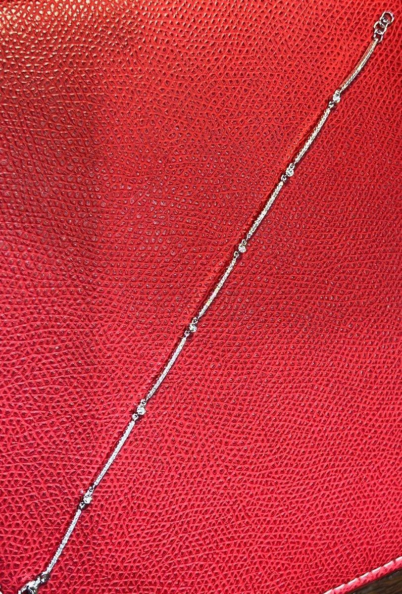 Art déco Bracelet en diamant de taille moderne, or blanc 18 carats en vente