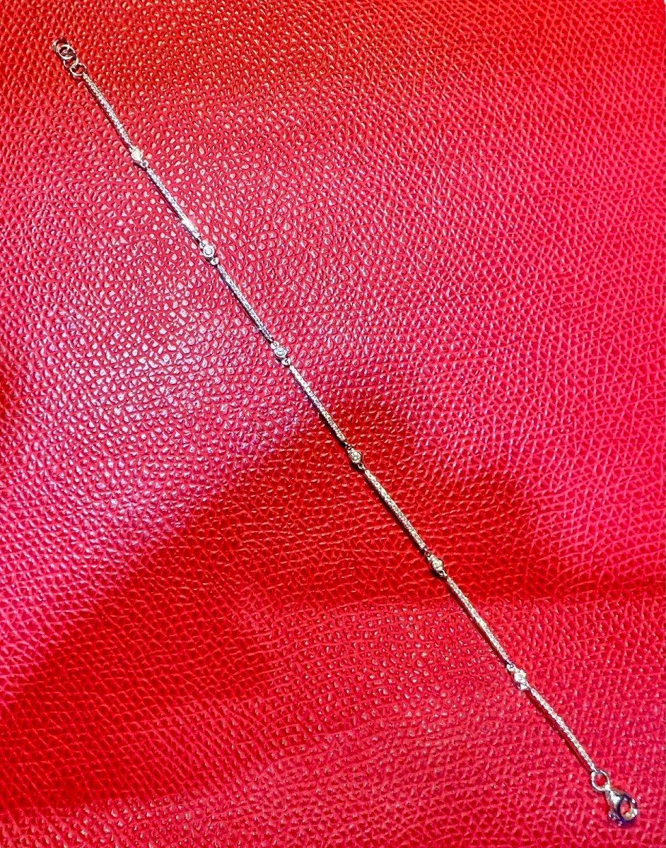 Taille ronde Bracelet en diamant de taille moderne, or blanc 18 carats en vente