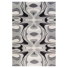 Modern “Cyclone” Abstract Flat-Weave Rug by Doris Leslie Blau