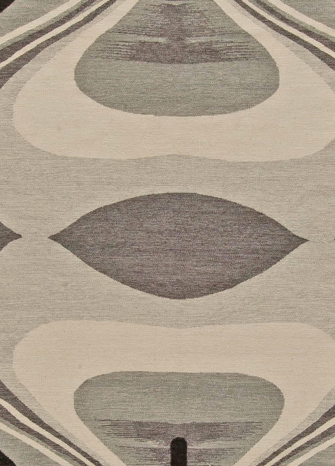 Moderner Zyklon-Flachgewebeteppich in Beige und Grau von Doris Leslie Blau
Größe: 12'0