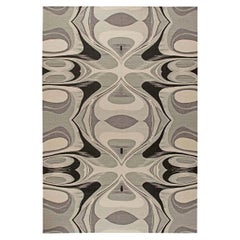 Moderner Flachgewebe-Teppich in Beige und Grau von Doris Leslie Blau