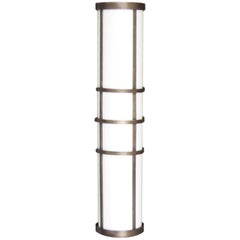 The Moderns Wall Fixture Cylinder Linen and Brass Created (Applique cylindrique moderne en lin et laiton)  