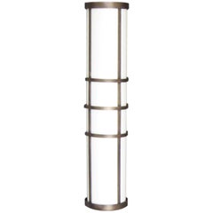Modern Cylinder Wall Fixture Linen and Brass