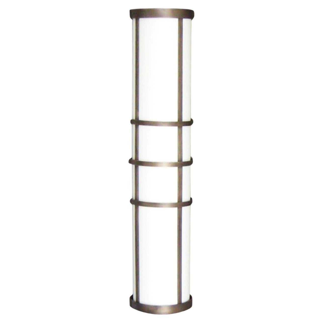 Apparecchio da parete moderno a cilindro in lino e ottone