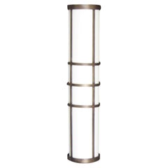 Modern Cylinder Wall Fixture Linen and Brass