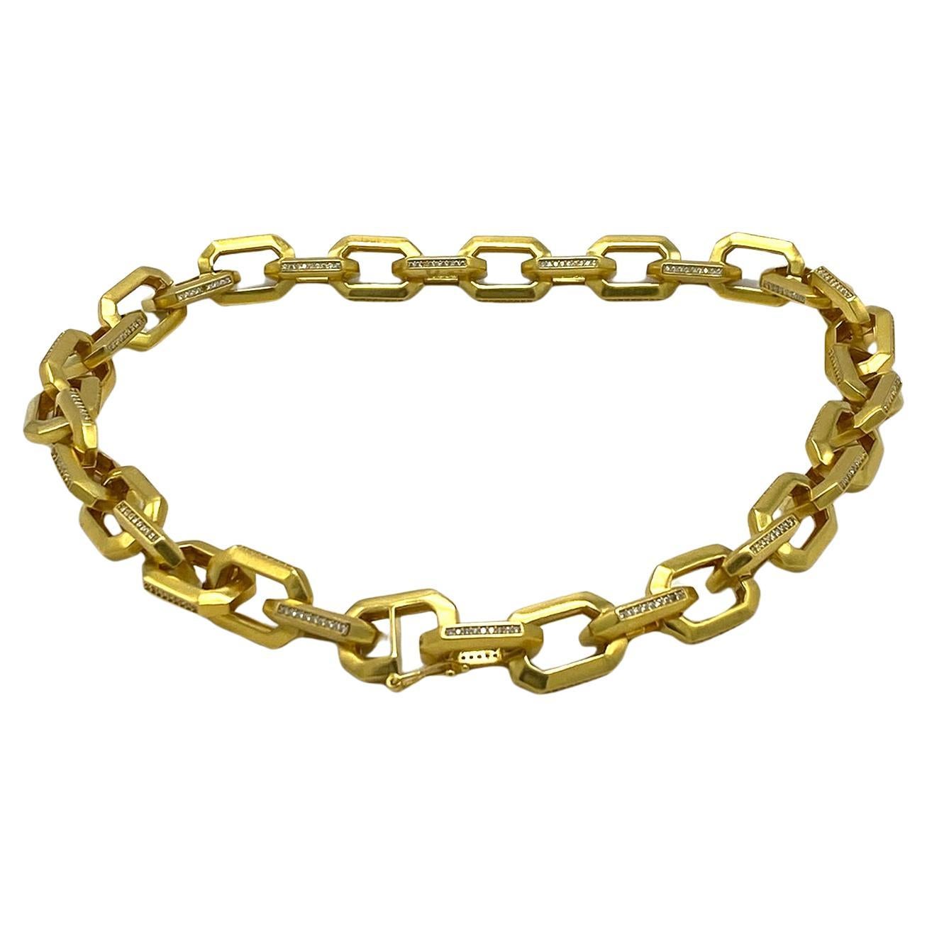 Moderne Halskette CZ auf Goldkette im Zustand „Neu“ im Angebot in Atlanta, GA