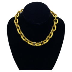 Modern CZ on Gold Chain Necklace