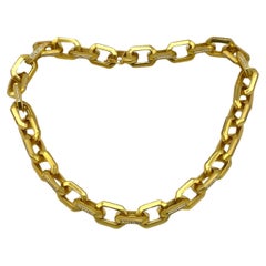 Modern CZ on Gold Chain Necklace