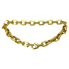 Modern CZ on Gold Chain Necklace