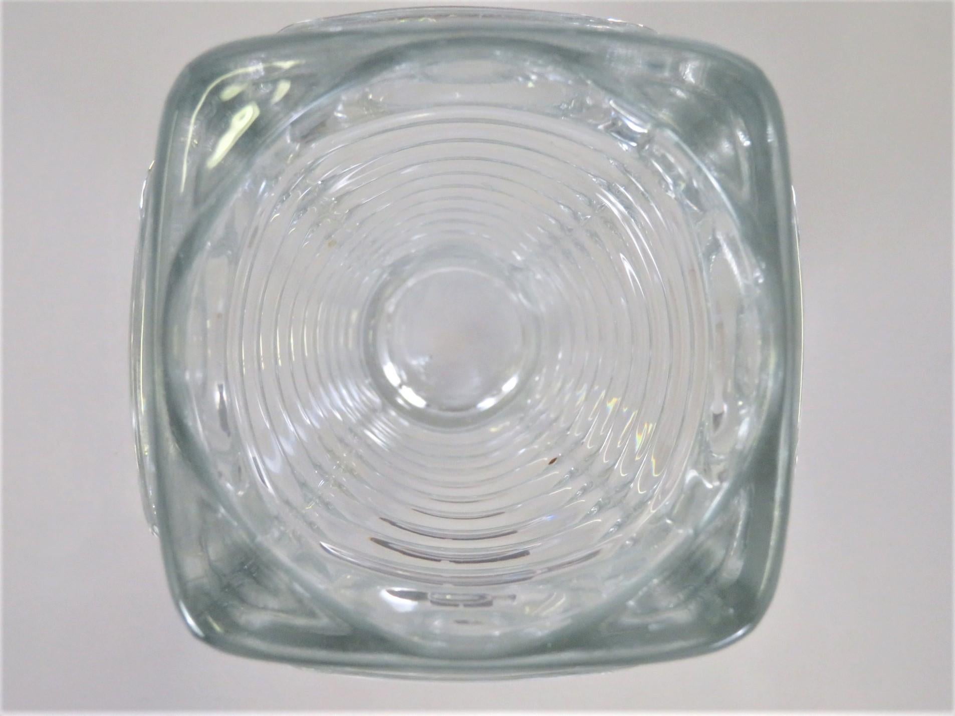 Art Glass Modern Czech Pressed Glass Vase by Frantisek Vizner for Sklo Union Rosice, 1963