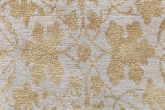 Modern Damask -Vine Soft Beige With Gray Silk Rug "Ornata" by Doris Leslie Blau