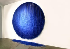 Moderner runder Daniele Papuli für Dilmos-Wandteppich aus Polyesterfaserband