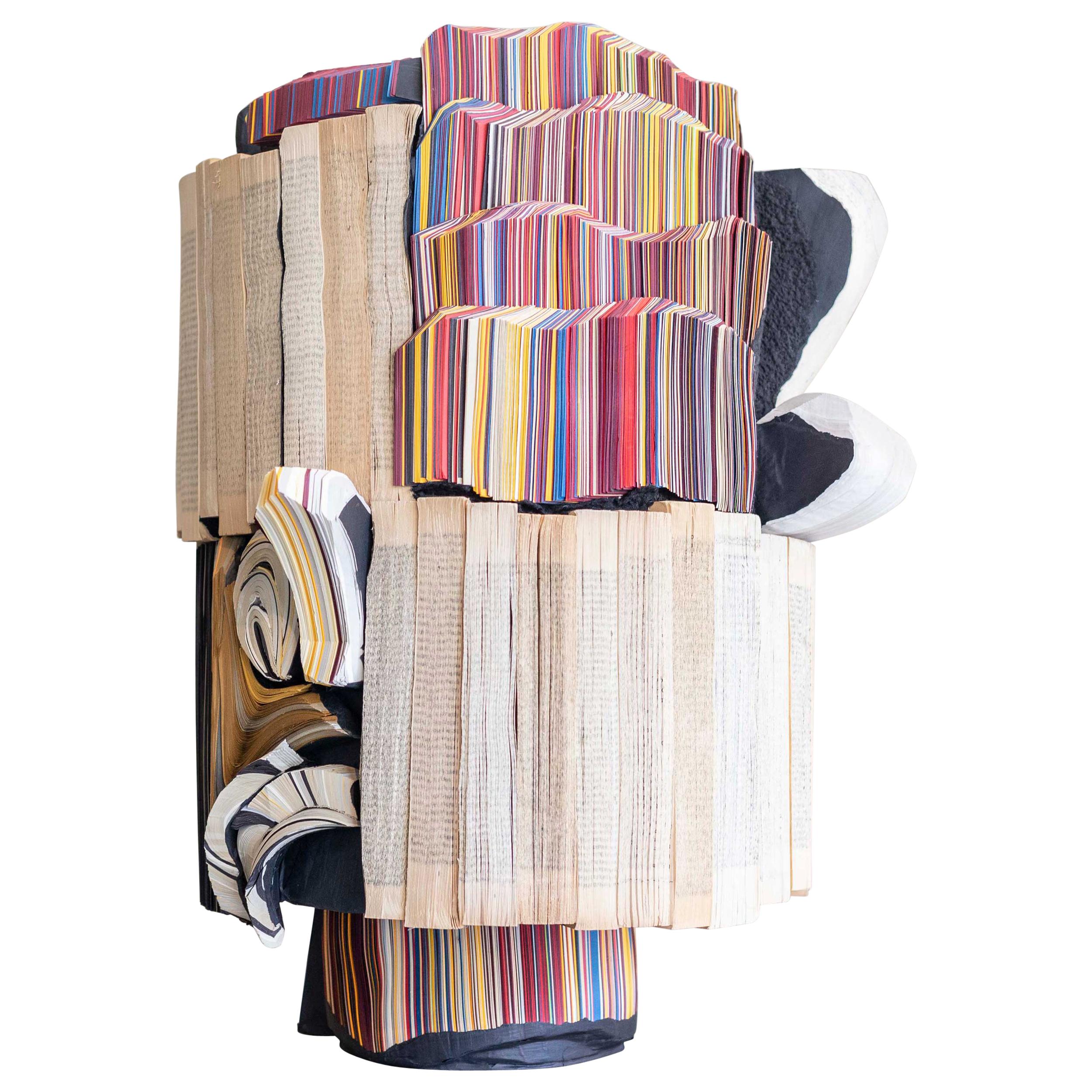 Modern Daniele Papuli for Dilmos Unique Sculpture Vase Handmade Paper Colorful For Sale