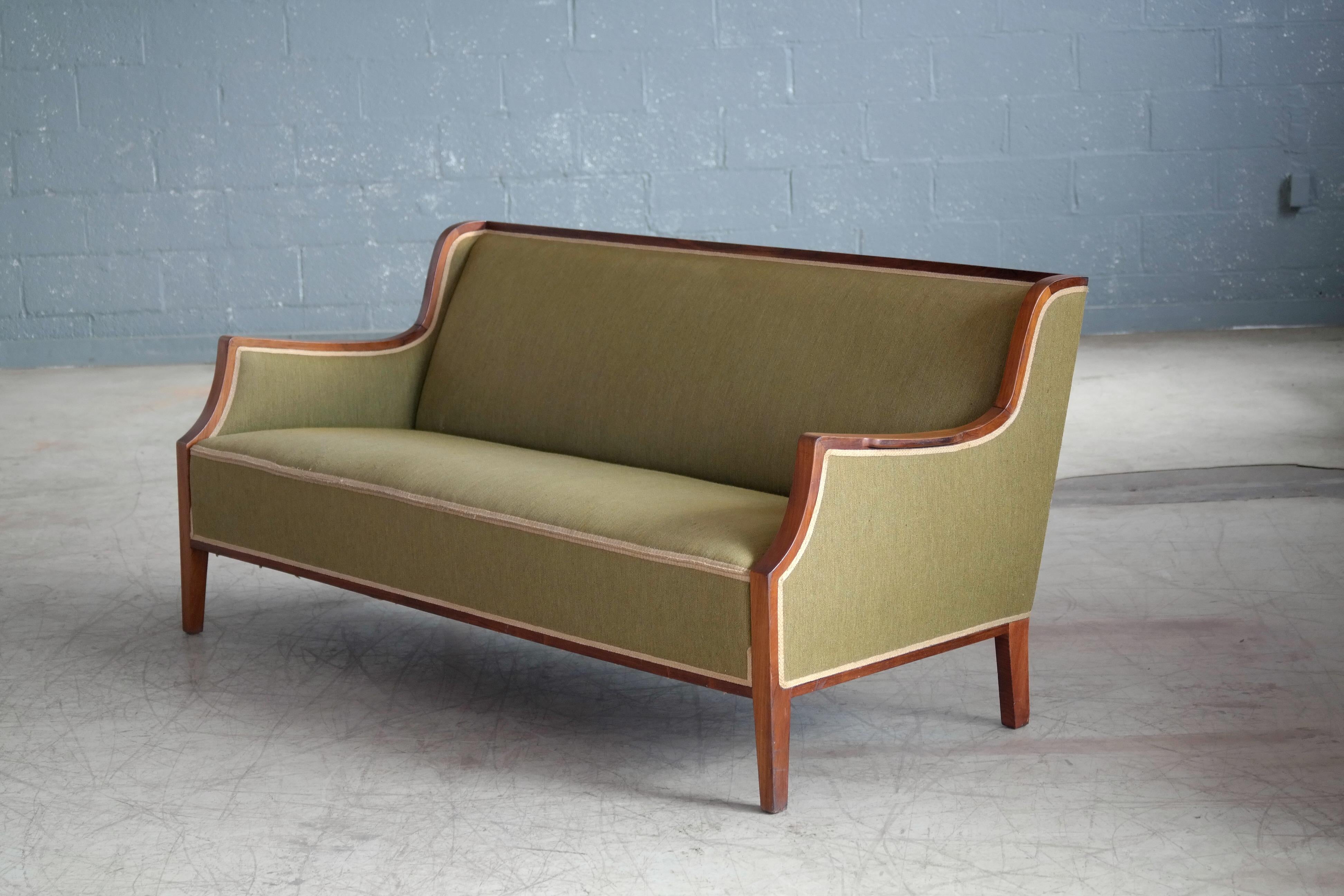 Modern Danish 1950s Sofa with Rosewood Frame by Frits Henningsen 6