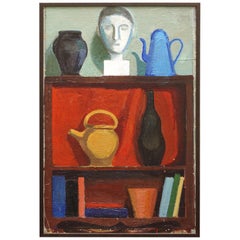 Modern Danish Composition with Vase, Jugs, Sculpture, by Hermann Stilling, Cph