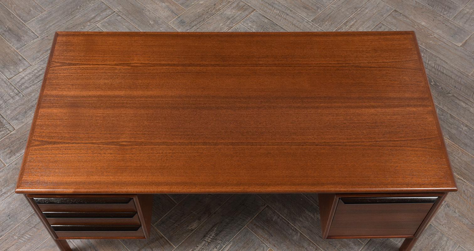 Lacquered Modern Danish Executive Floating Top Desk