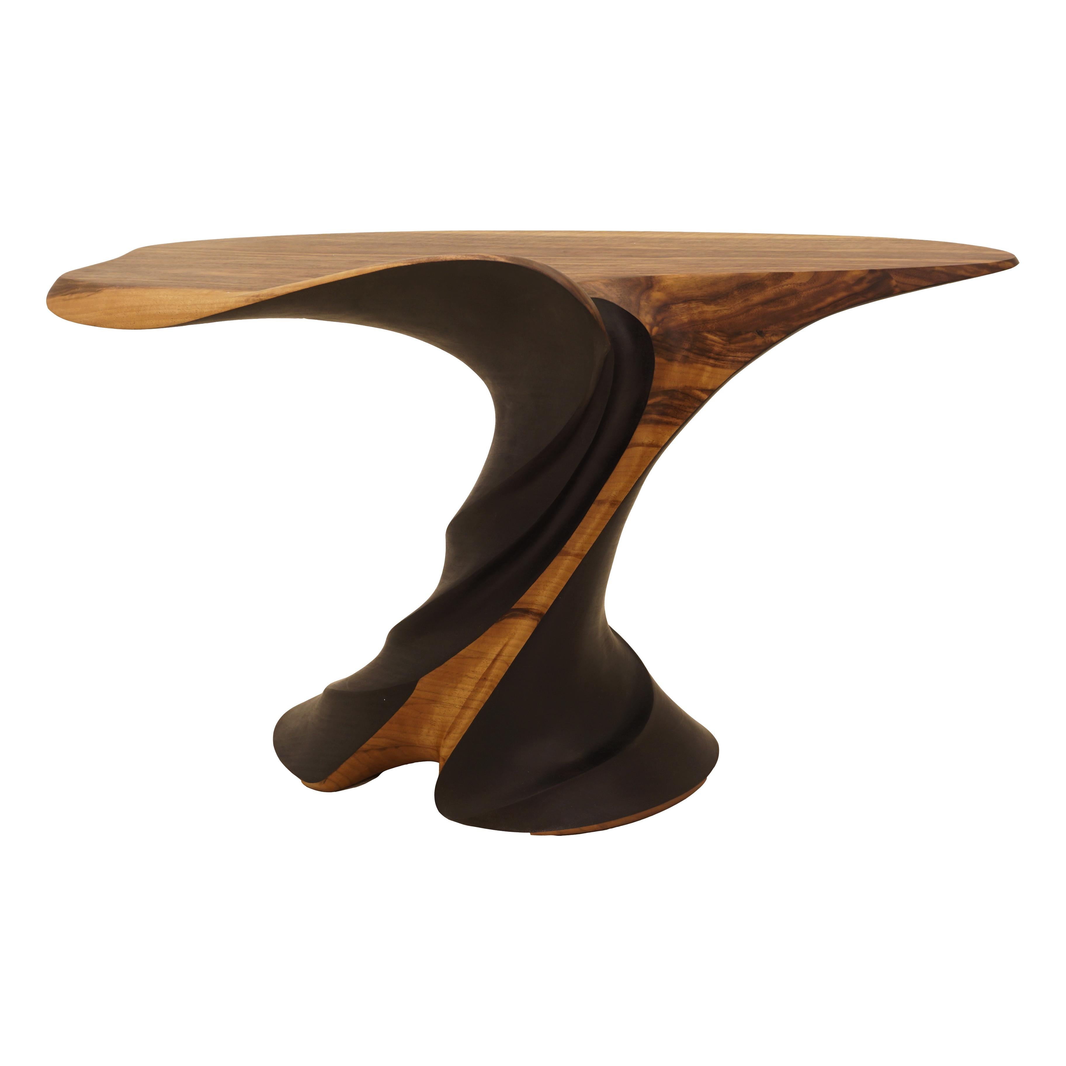 Modern Danish handcrafted sculptural walnut coffee table by Morten Stenbæk
Signed and dated.