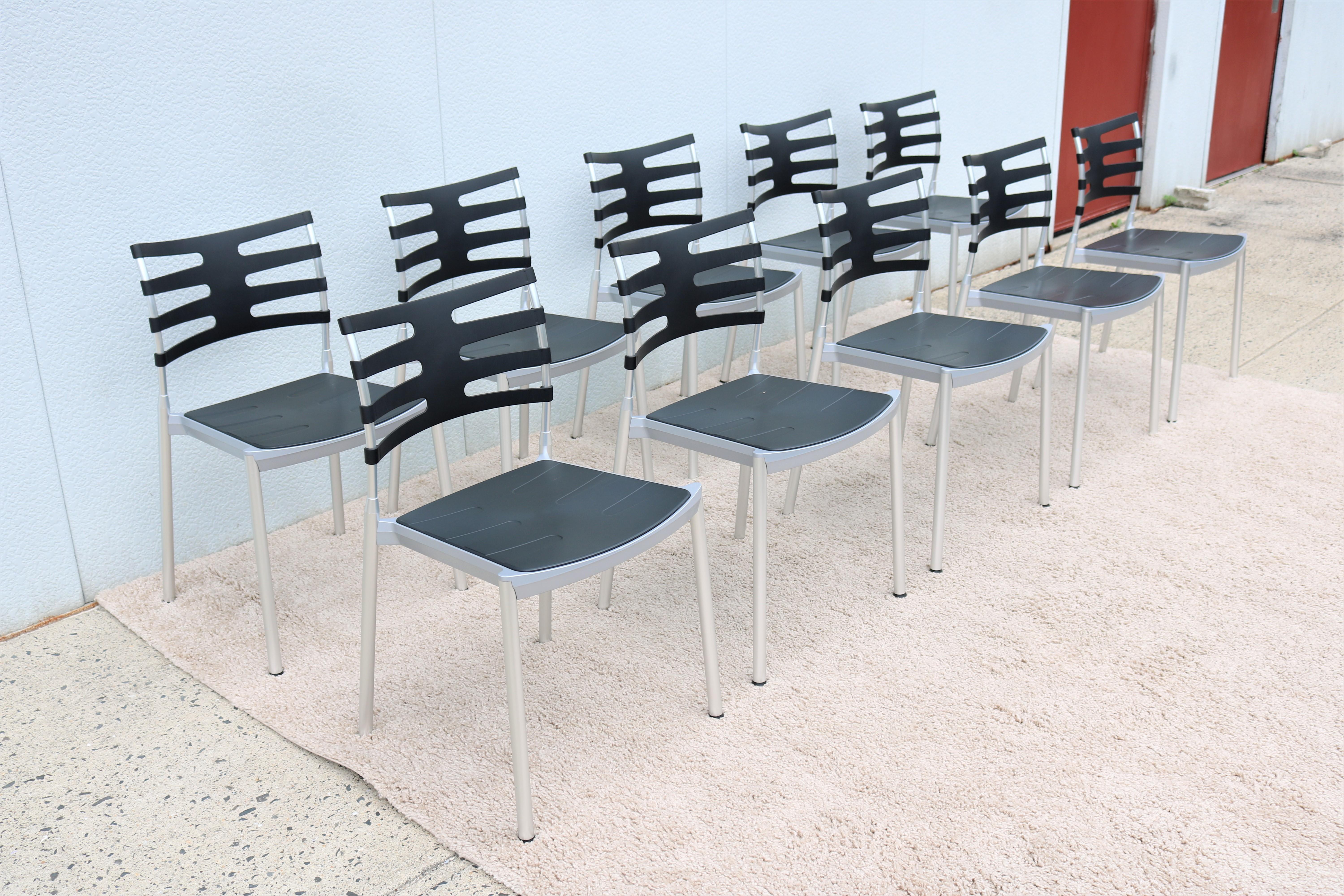 Scandinave moderne Chaises de salle à manger d'extérieur modernes danoises Kasper Salto pour Fritz Hansen, lot de 10 en vente