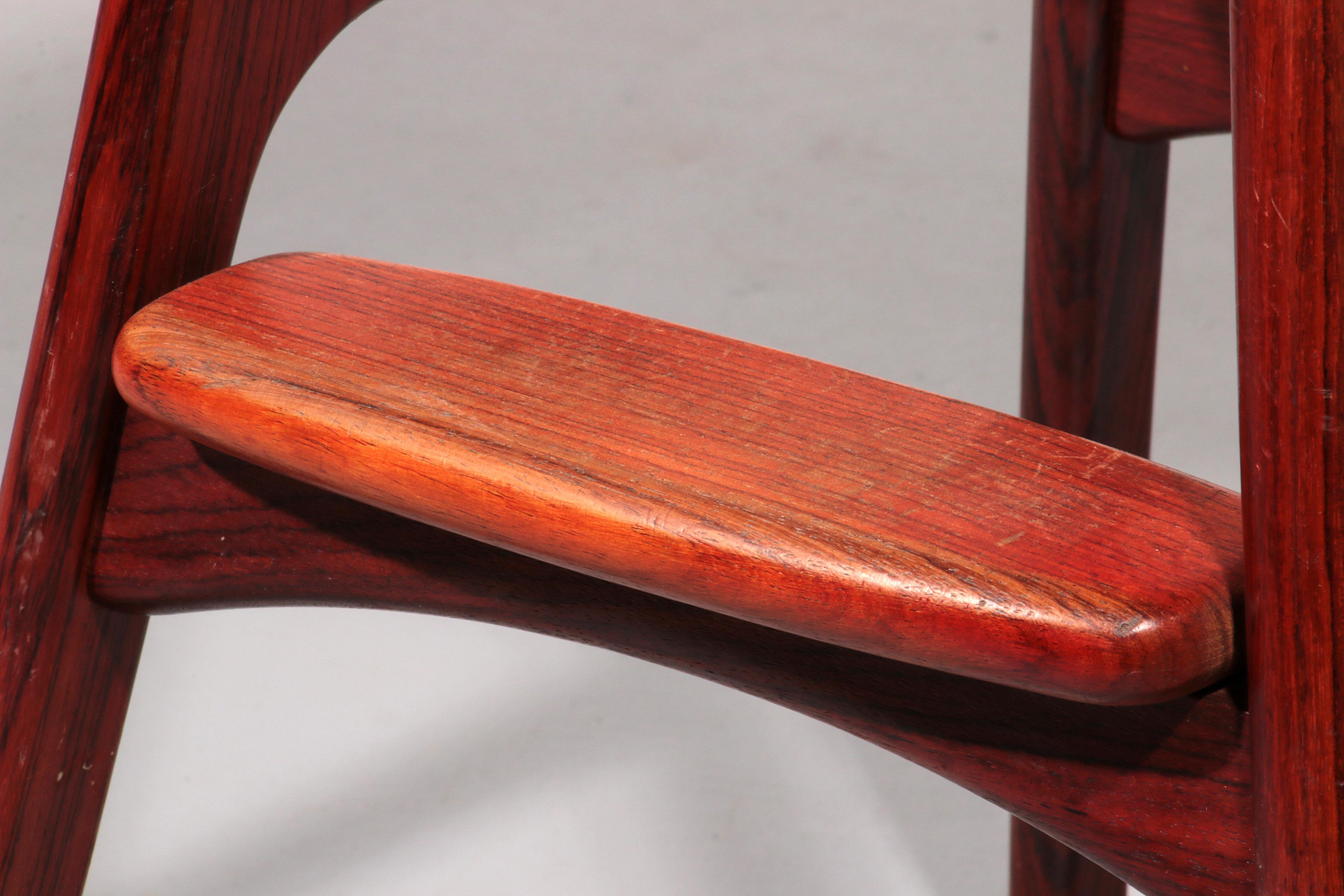 Modern Danish Leather and wood Model OD-61 Bar Stool by Erik Buch for Oddense For Sale 5
