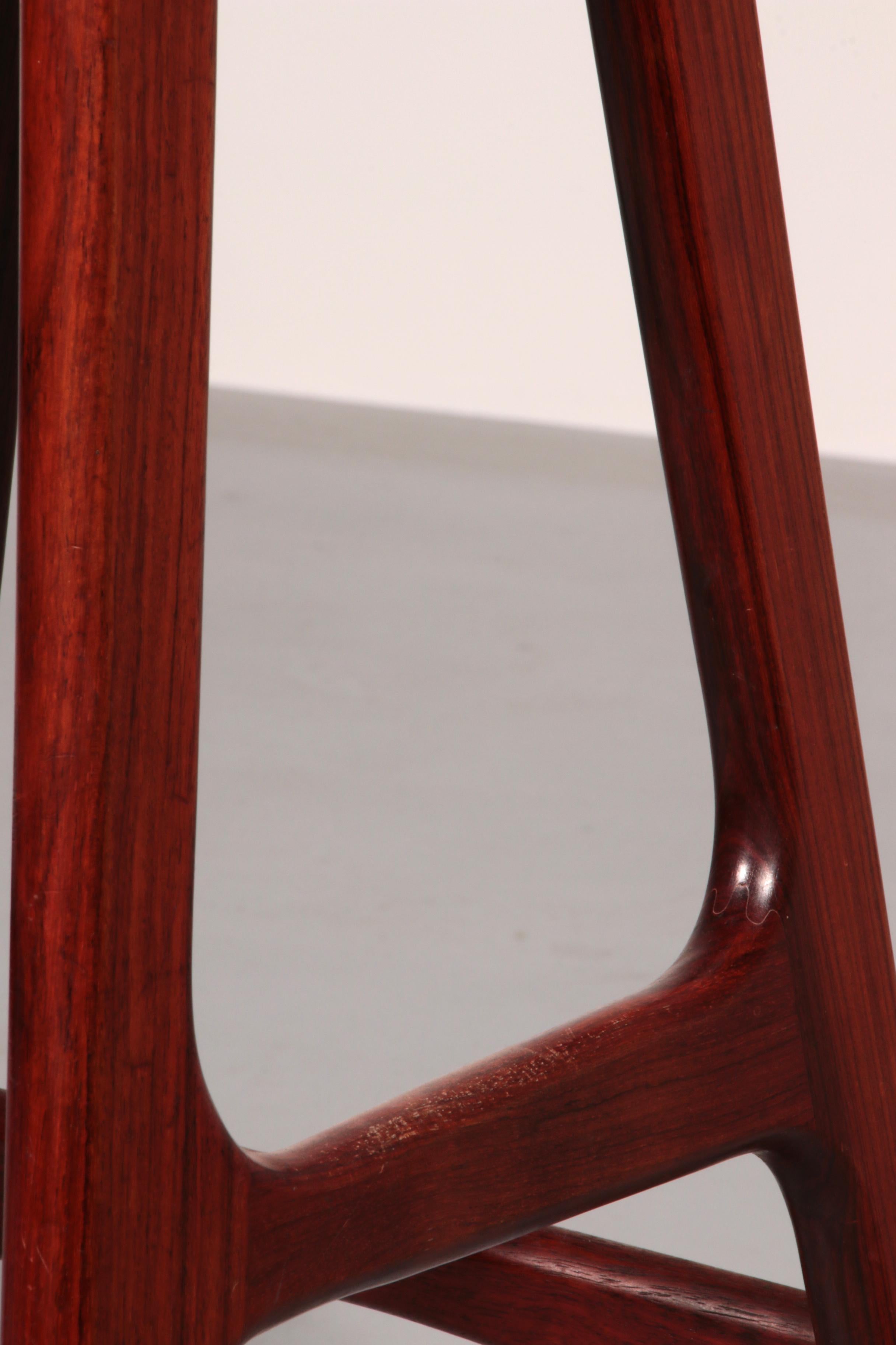 Modern Danish Leather and wood Model OD-61 Bar Stool by Erik Buch for Oddense For Sale 4