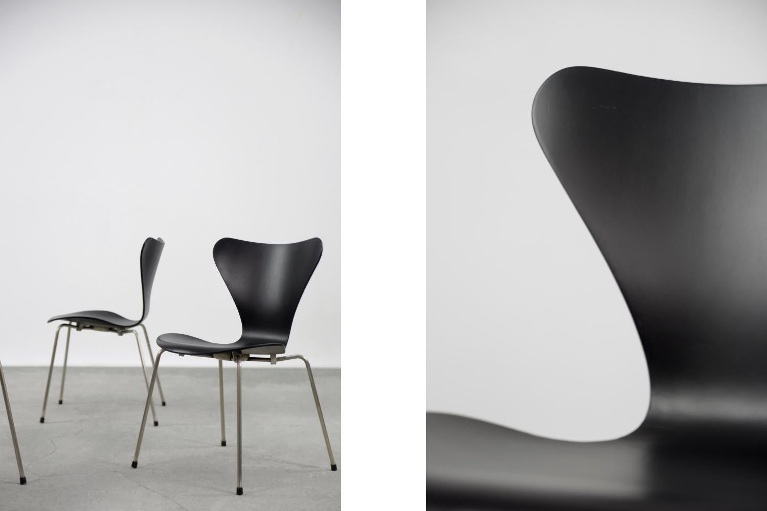 Mid-20th Century Modern Danish Series 7 Chairs by Arne Jacobsen for Fritz Hansen, 1950s, Set of 4