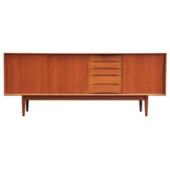 Modern Danish Sideboard or Credenza in Teak with Natural Wood Finish