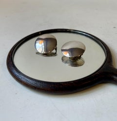 Modern Danish SIK Sterling Silver Disc Earrings from 'Silversmithy in Kolding'