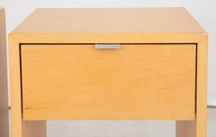 Modern Danish Style Blonde Wood End Tables, Pair