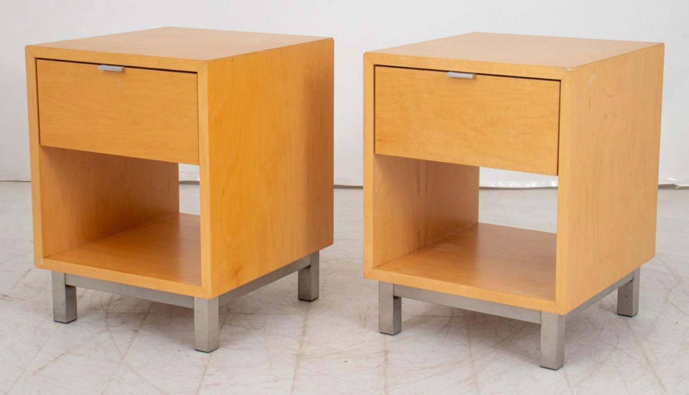 20th Century Modern Danish Style Blonde Wood End Tables, Pair For Sale