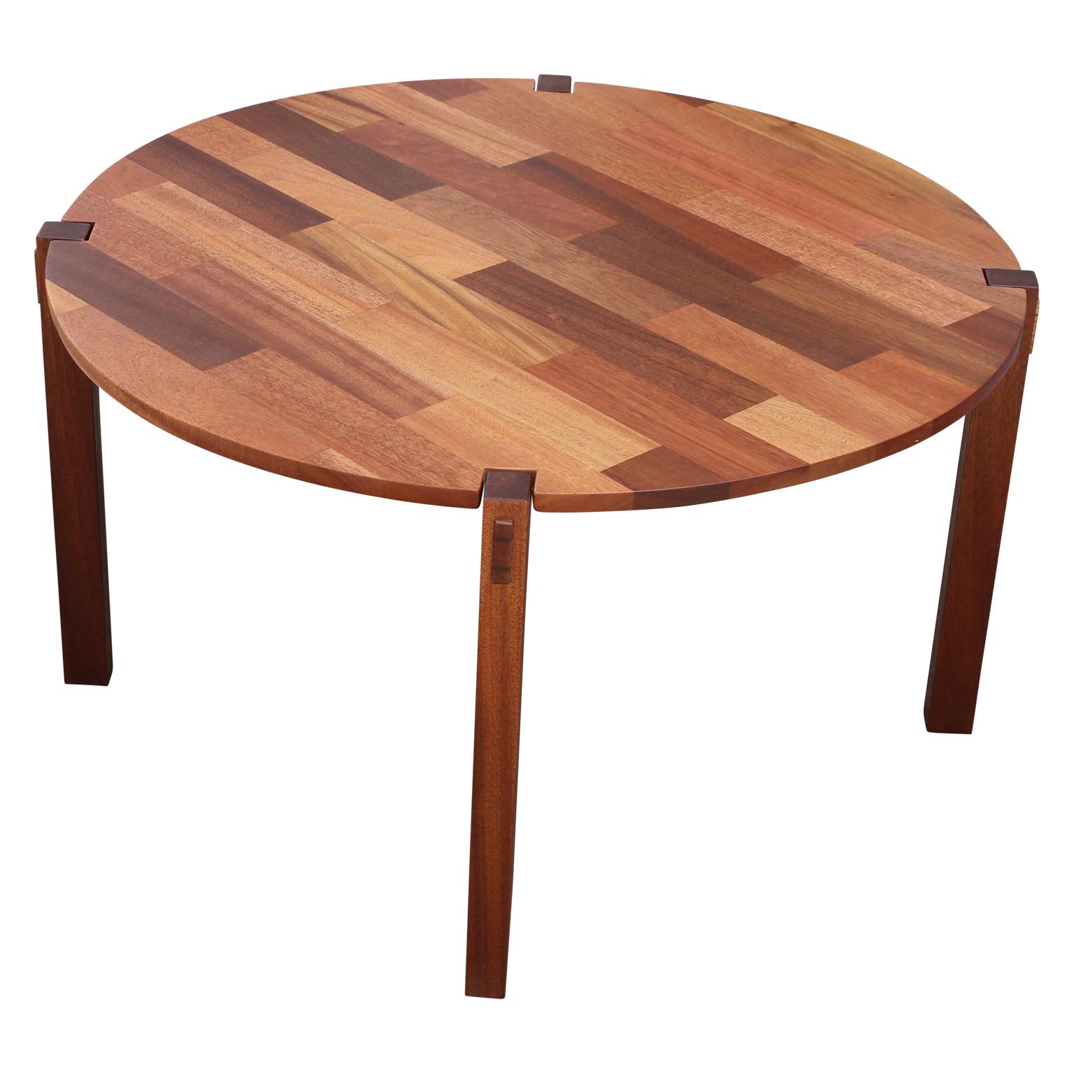 North American Modern Danish Style Two-Toned Norm Stoeker Round Side Table