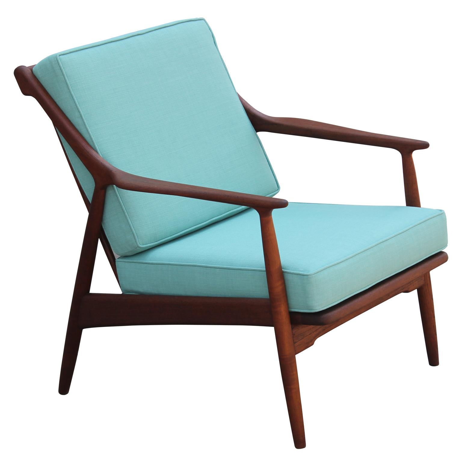Rare modern Danish style teak spindle back lounge chair by Jason Ringsted, 