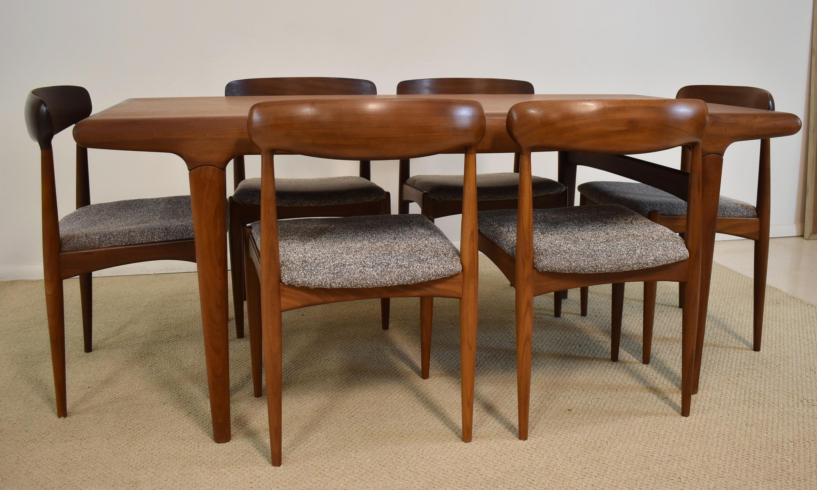Modern Danish Teak Table & Six Chairs Uldum Mobelfabrik by Johannes Andersen In Good Condition In Toledo, OH