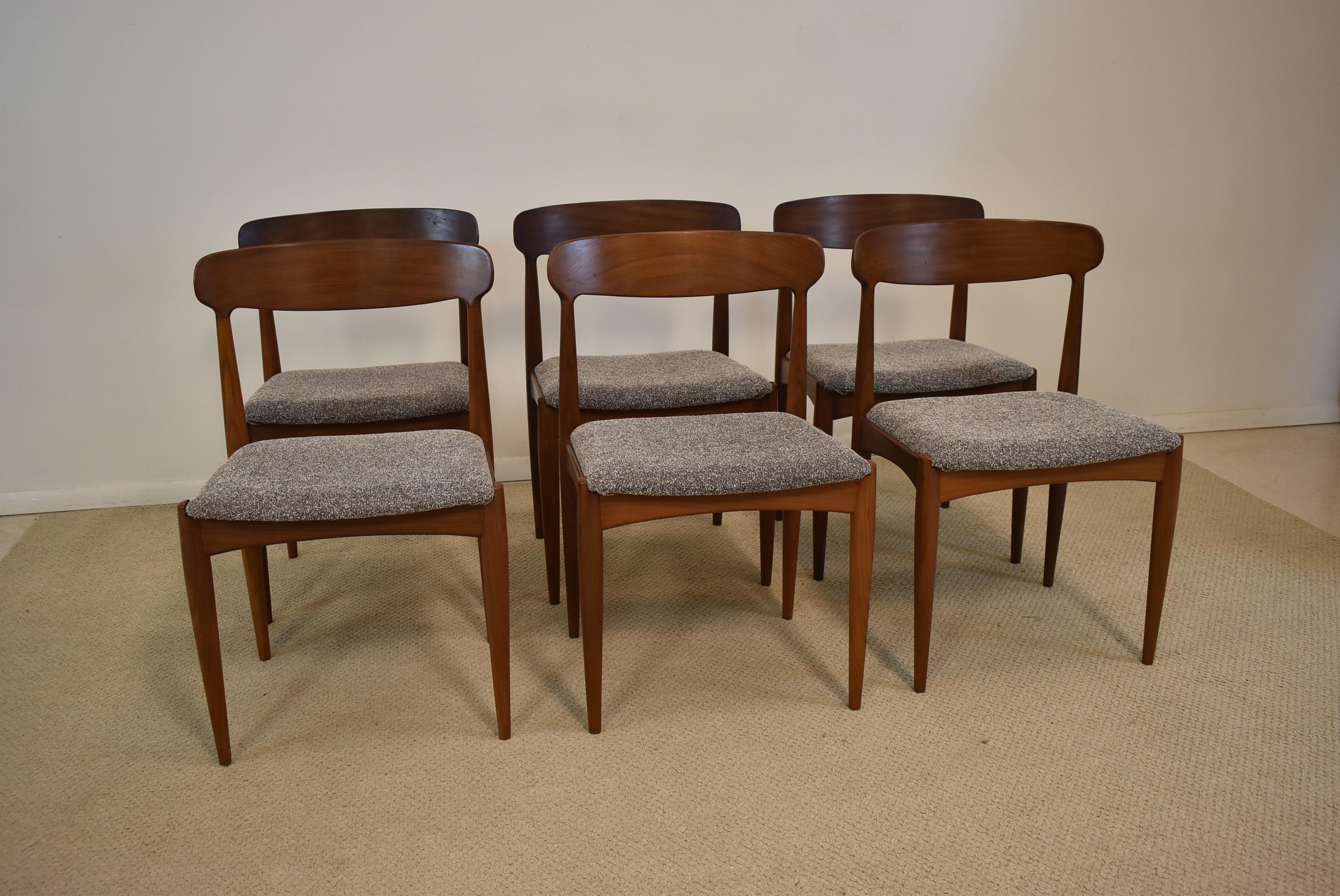 20th Century Modern Danish Teak Table & Six Chairs Uldum Mobelfabrik by Johannes Andersen