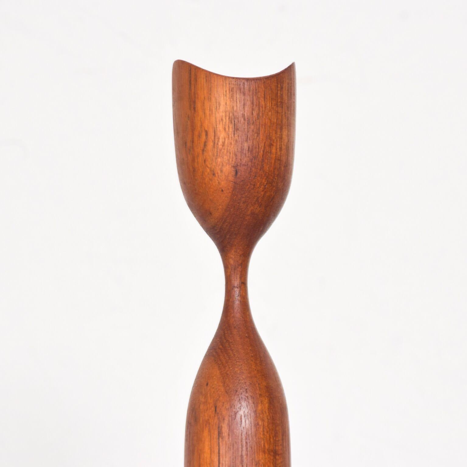 Modern Danish Teak Wood Sculpture Sculptural Teak Tulip In Good Condition In Chula Vista, CA