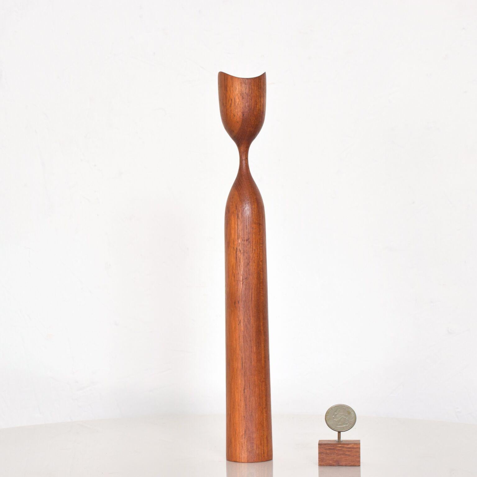Mid-20th Century Modern Danish Teak Wood Sculpture Sculptural Teak Tulip
