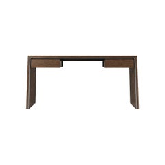 Modern Dark Brushed Oak Writing Table