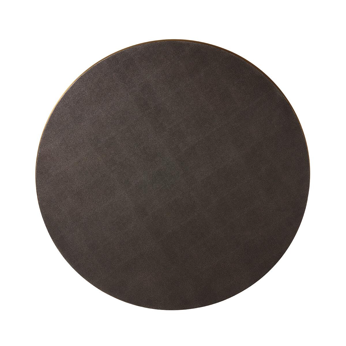 Modern Dark Leather Top Couchtisch im Zustand „Neu“ im Angebot in Westwood, NJ