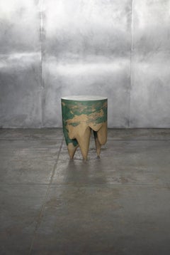 Modern Dark Matter Camo Edition Side Table by Studio S II Cast Gypsum Organic