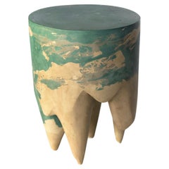 Modern Dark Matter Camo Edition Side Table by Studio S II Cast Gypsum Organic