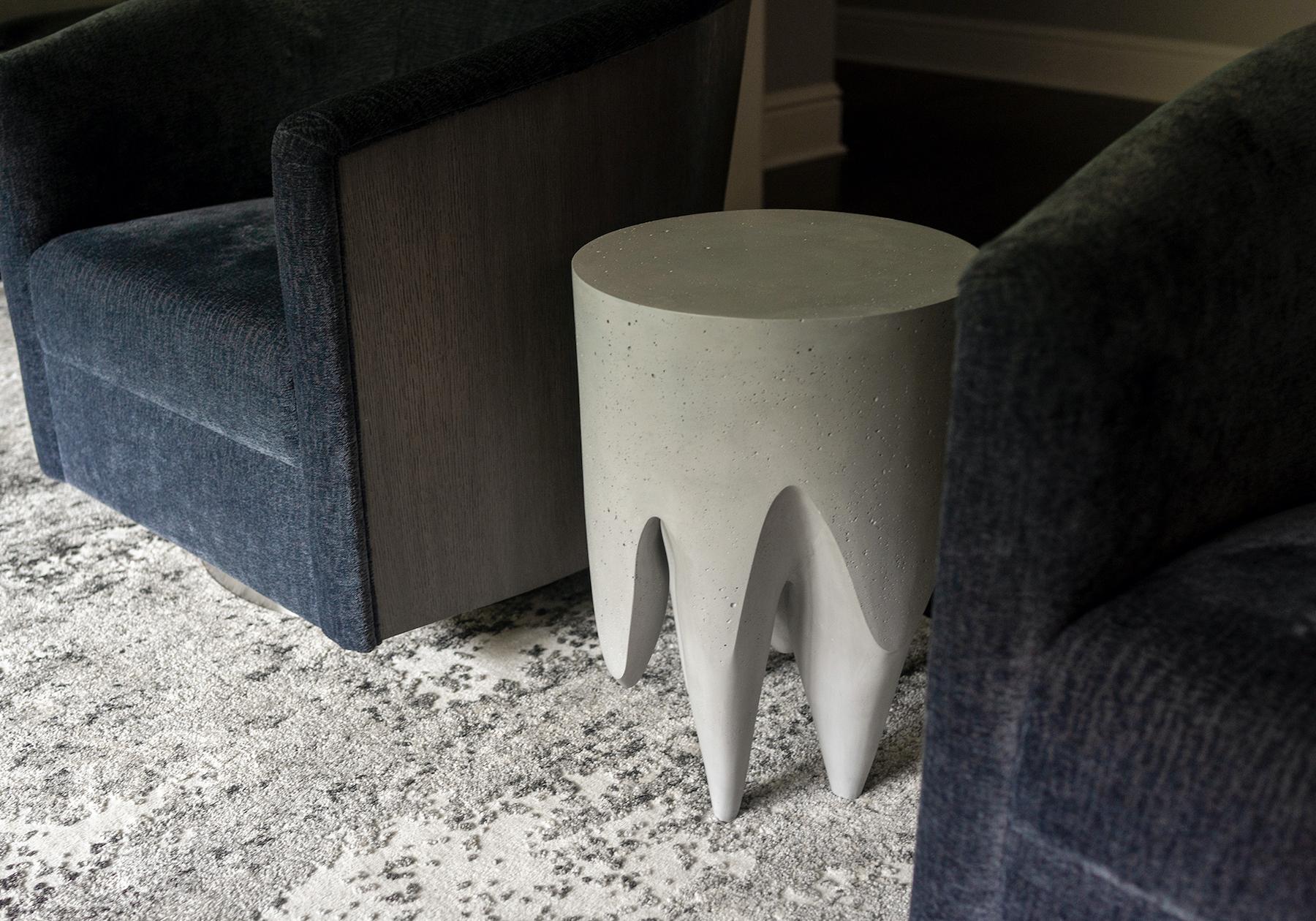 Modern Dark Matter Custom Colors Side Table Small by Studio S II Cast Gypsum In New Condition For Sale In madrid, ES