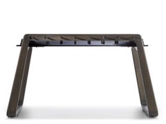 Modern Foosball Table With Dark Oak and Smoked Glass by Impatia