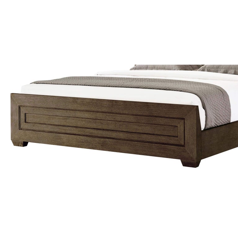 Vietnamese Modern Dark Oak King Size Bed For Sale