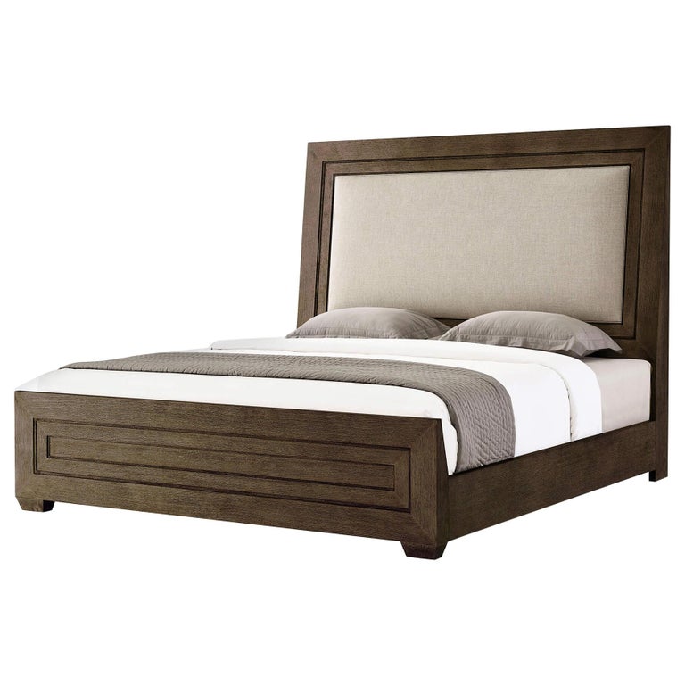 Modern Dark Oak King Size Bed For, Dark Wood King Sleigh Bed