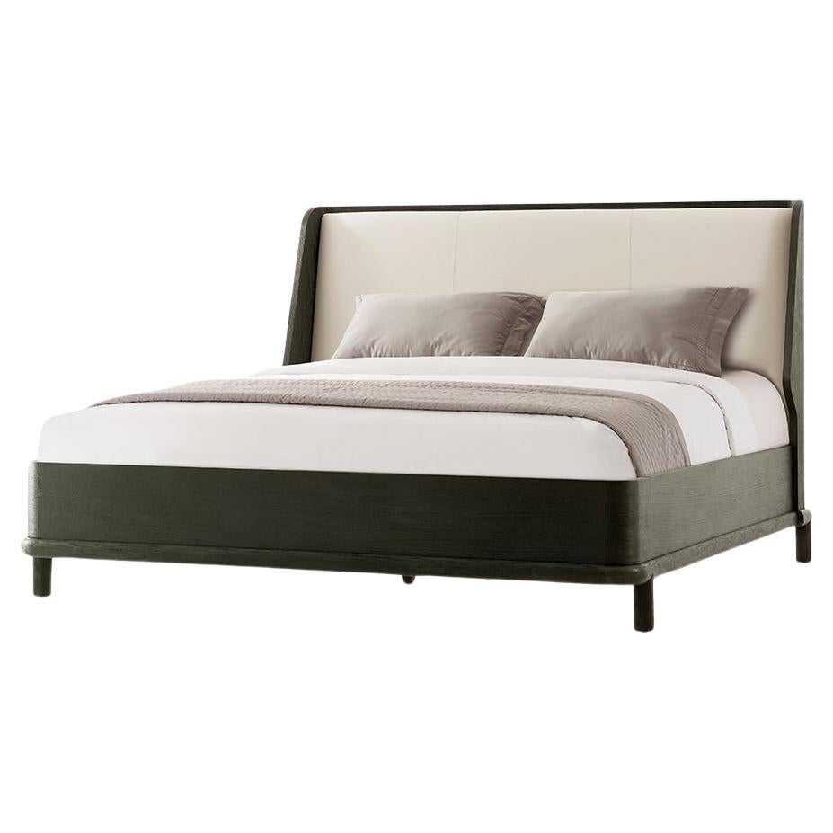 Modern Dark Oak Luxury Bed Frame Queen For Sale
