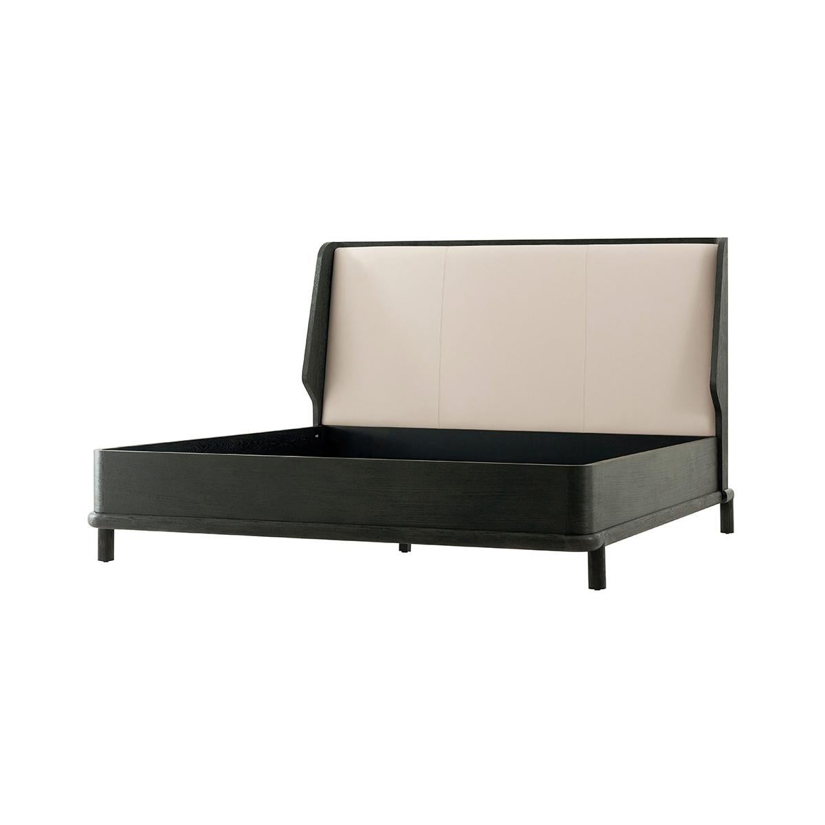 Modern Dark Oak Luxury Bed Frame US King In New Condition For Sale In Westwood, NJ