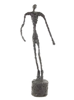 Modern Dark Patinated Bronze Falling Man Figure Sculpture