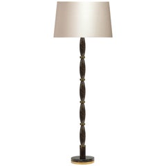 Lampada da terra moderna in cristallo di rocca scuro