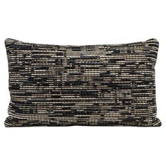 Modern Dark Woven Decorative Kidney Pillow with Elitis Fabric