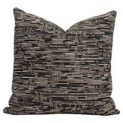 Modern Dark Woven Decorative Pillow with Elitis Fabric